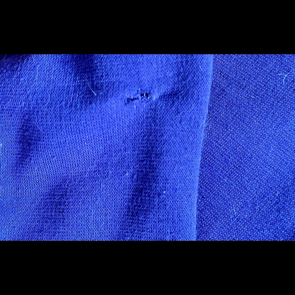 70s Does 40s Purple Long Sleeved Knit Dress w. Peplum Fringe Skirt - Picture 10 of 10